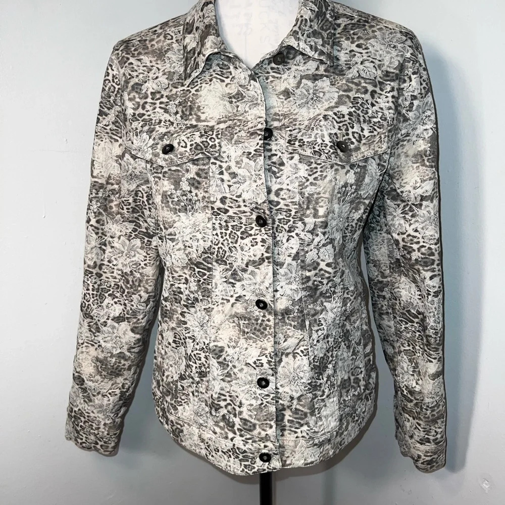 E39, Eric‎ Stretch, button, front, long sleeve camo, print lace overlay jacket